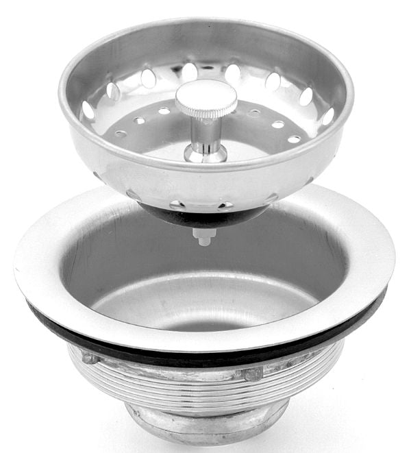 Mobile Home Kitchen Chrome Sink Strainer & Basket with Stainless Steel Body