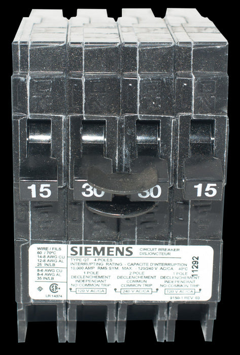 Siemens 15/30/30/15 Quad Breaker Q21530CT