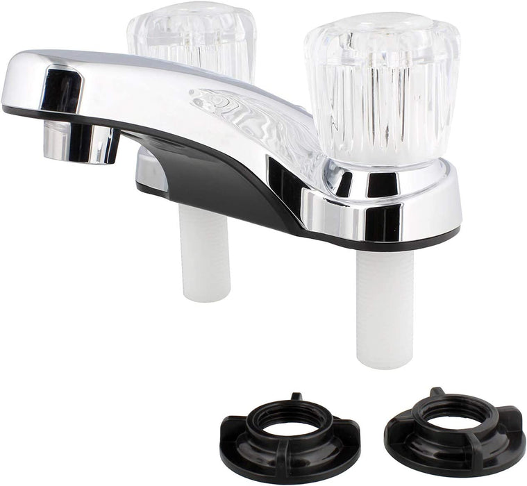 Empire Faucets Mobile Home/RV Lavatory Faucet - 4 Inch Chrome, with Crystal Knobs‎ U-YJW77-E
