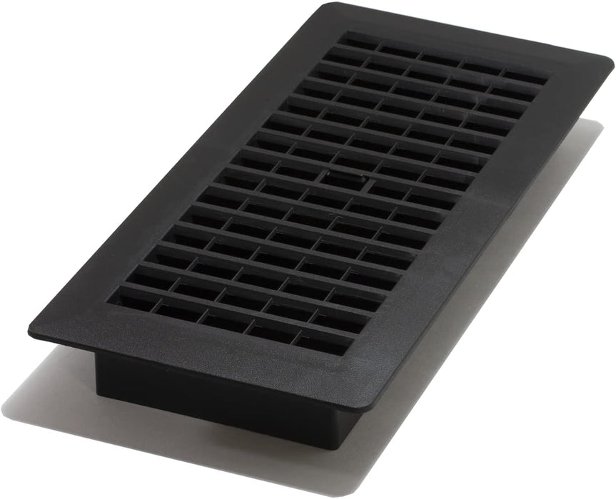 Decor Grates PL408-BLK Floor Register, 4x8, Black Plastic