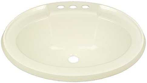 17" x 20" Plastic Bone Oval Lavatory Sink for Mobile Homes