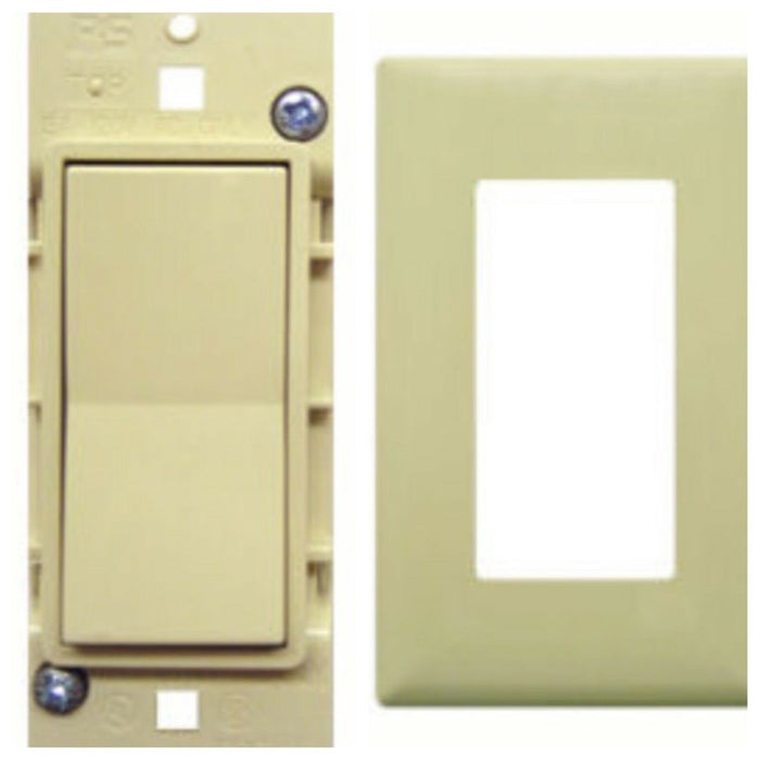Pass & Seymour Mobile Home Almond Self-Contained Rocker Switch w/Snap On Plate