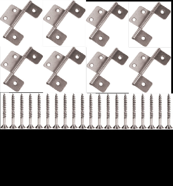Mobile Home/RV Brushed Nickel Interior Door Extended Leaf Hinge with Screws (8 Pack)