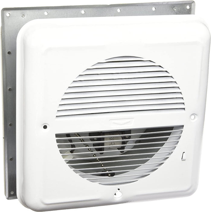 Ventline Sidewall Exhaust Fan with Mill Exterior Cover and White Interior Grille V2215-11
