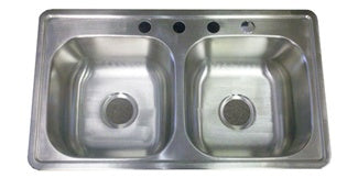 33" X 19"  (8" Extra Deep) Mobile Home Stainless Steel Kitchen Sink