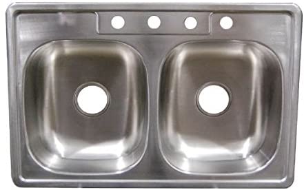 33" x 19" (6" Deep) Stainless Steel Kitchen Sink for Mobile Homes
