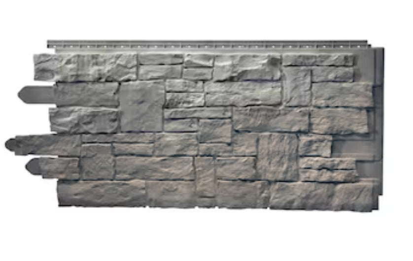 Mobile Home/RV Novik Smoke Grey Stacked Stone Skirting Panel (10 Pieces)