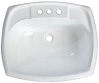 17" x 20" Plastic White Rectangular Lavatory Sink for Mobile Homes Includes Drain