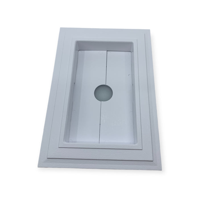 MHPD Vinyl Siding White Mounting Block Trim, 6" x 8-1/2"