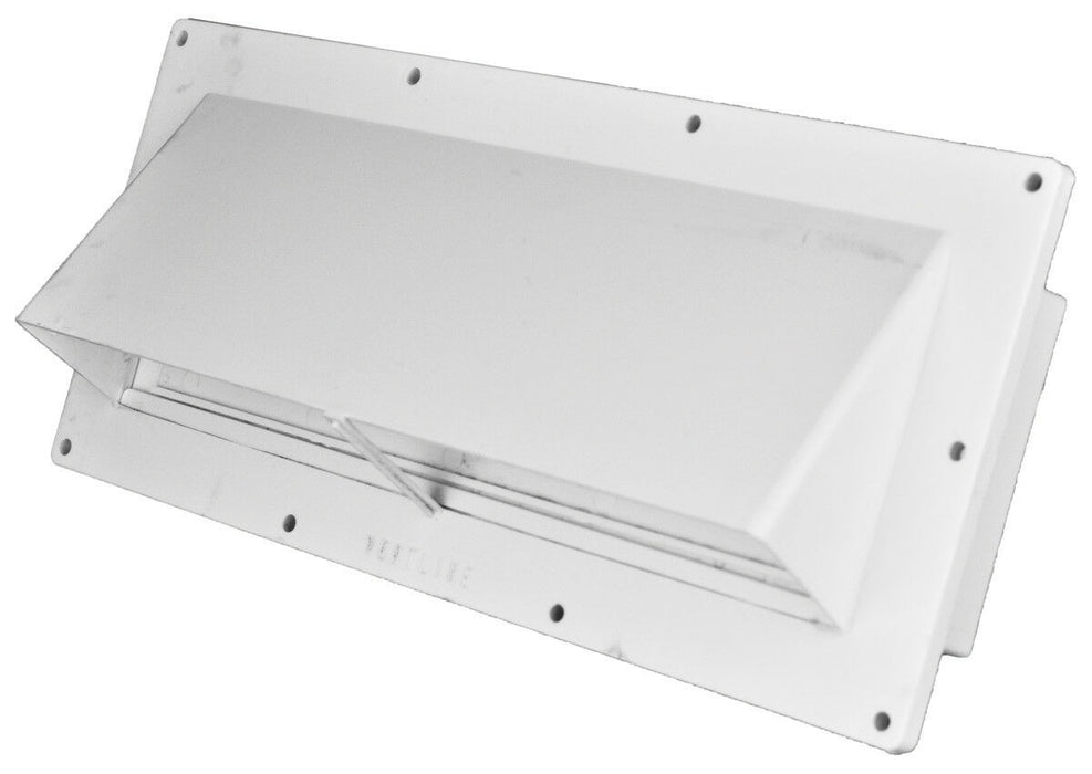 Mobile Home/RV Ventline White Exterior Sidewall Range Hood Vent with Damper V2111-18