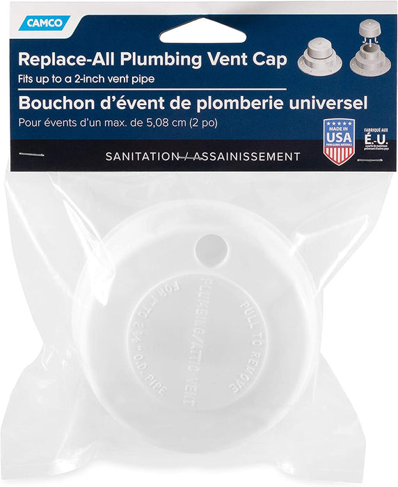 Camco 40034 Replacement Plumbing Vent Cap (Polar White)