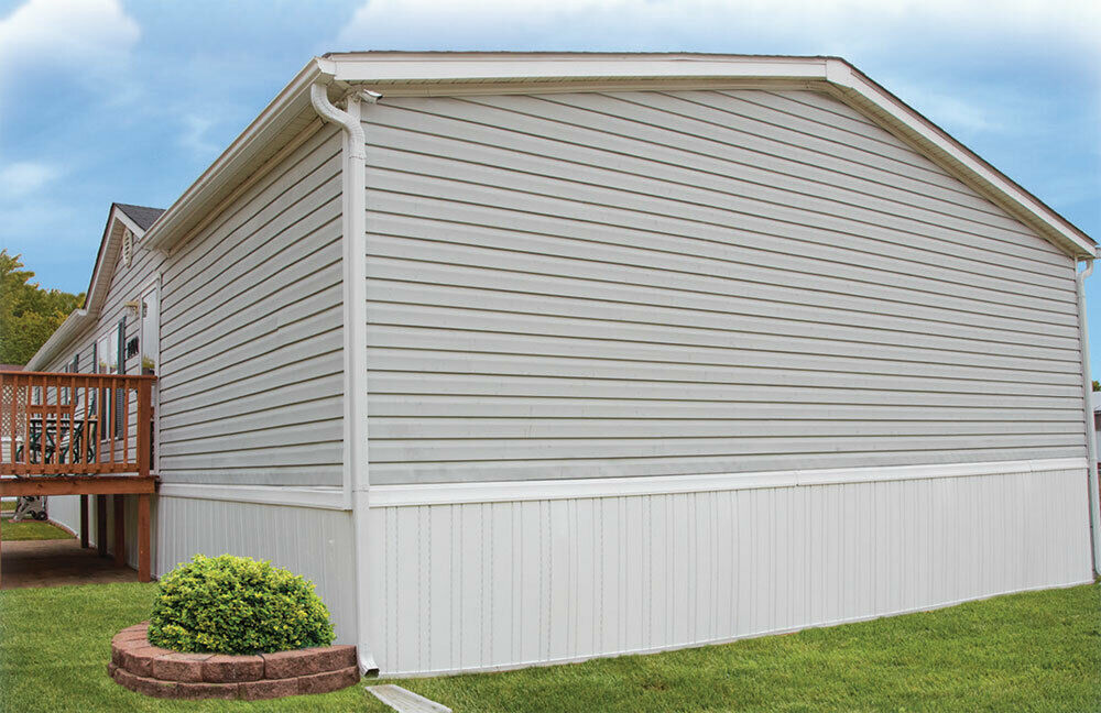Mobile Home Rustique RIBB Vinyl Skirting White Vented 16" x 52" Panel (8 Pack)