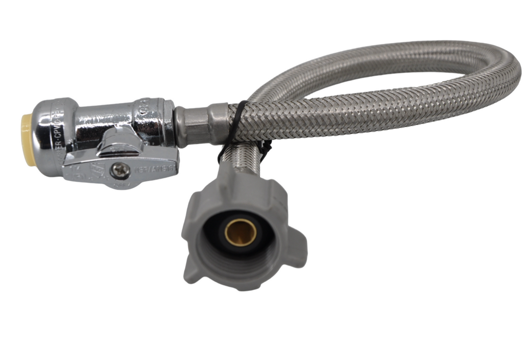 Aqua Plumb PipeBite 18" Toilet Supply Line with 1/4 Turn Straight Push Fit Valve