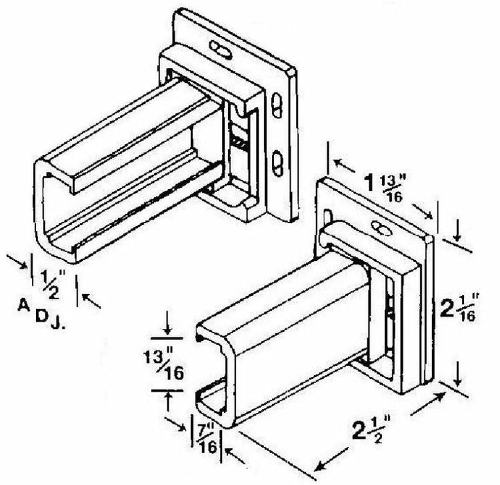 US Hardware Mobile Home/RV Rear Drawer Track Socket Set WP-9871C