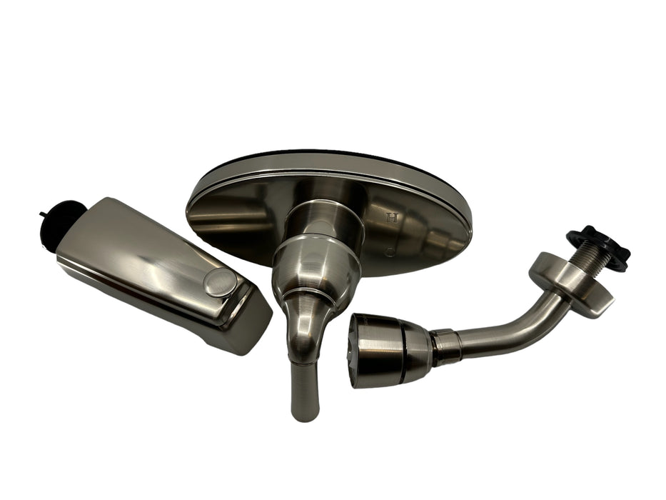 MHPD 6" 3-Hole Brushed Nickel Tub & Shower Faucet