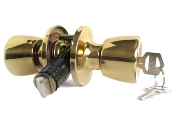 Mobile Home Interior Door Privacy Lock Brass (Keyed Lock)