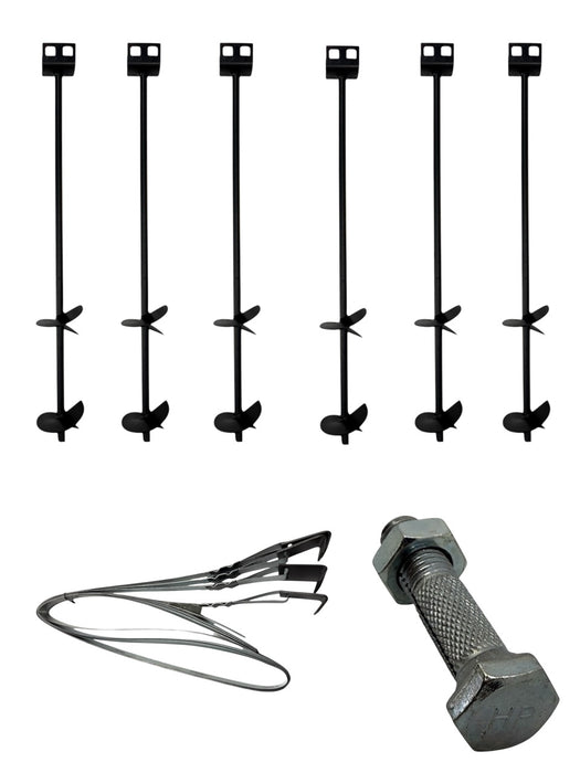 Mobile Home Part Set of 6 Auger Anchors, 8’  Strap, & Bolts