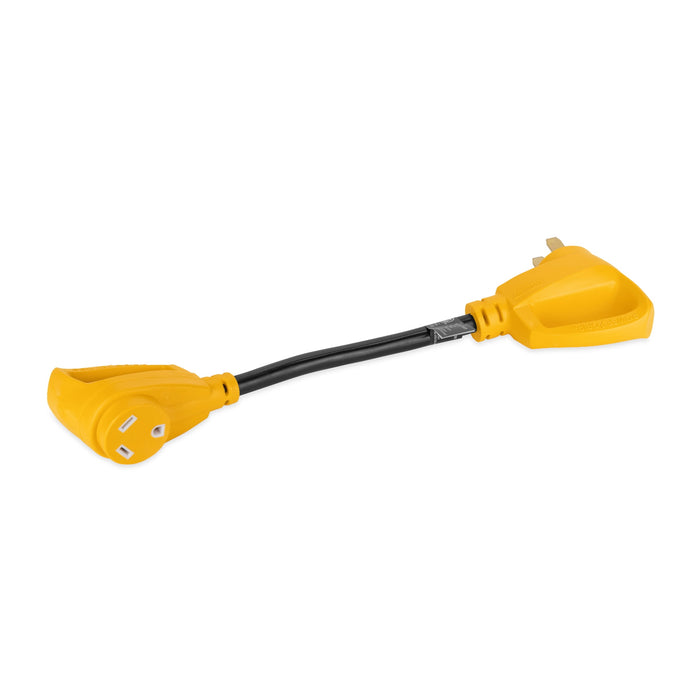 Camco PowerGrip 18" Dogbone RV Electrical Adapter | 50 Amp Male to 30 Amp Female | NEMA 14-50P to TT-30R | 125V, 3750W | 55175