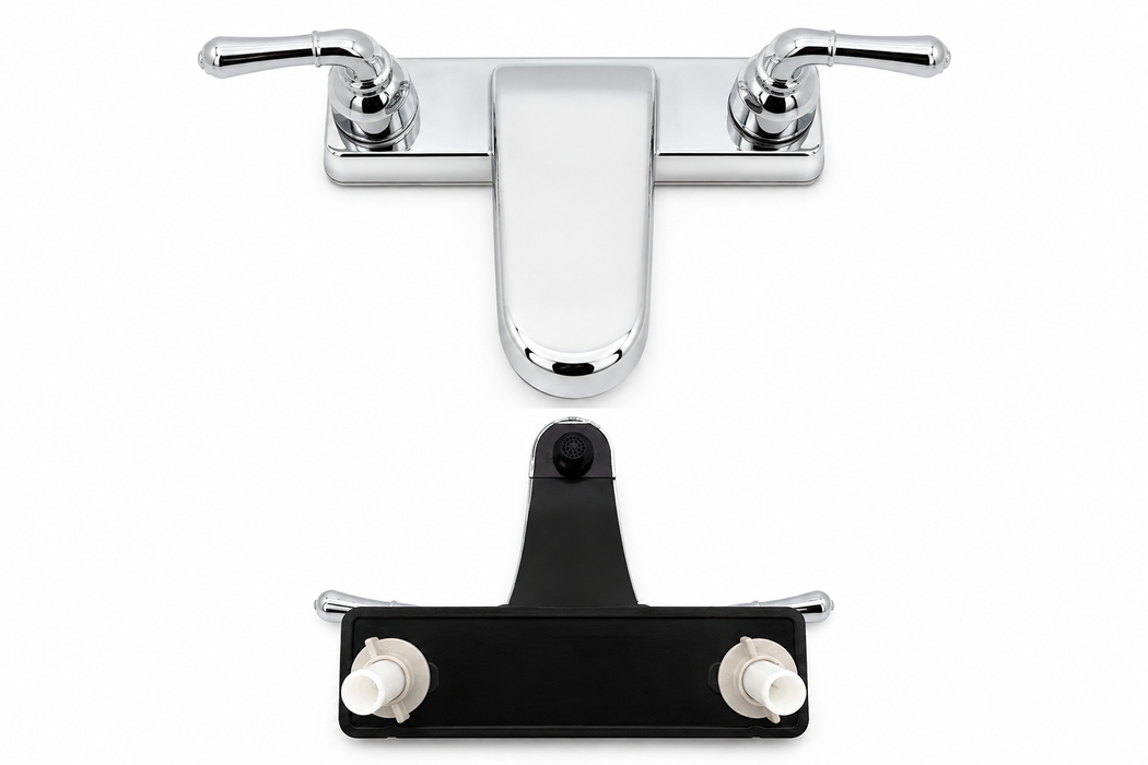 Utopia 8" Deck-Mount Garden Tub Faucet with Chrome Lever Handles