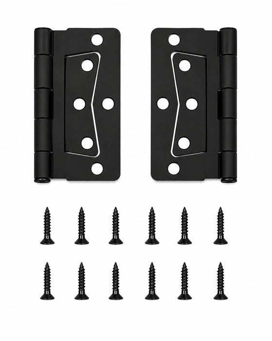 Mobile Home Parts Direct Interior Butterfly Door Hinges, Matte Black with Screws (2-Pack)