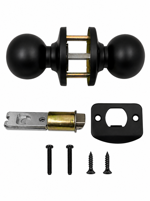 Mobile Home Parts Direct Interior Ball Passage Door Knob, Matte Black | Non-Locking Hall & Closet Door Knob