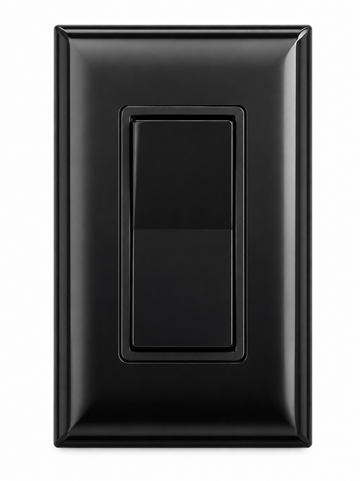Pass & Seymour Mobile Home/RV Black Self-Contained Rocker Switch w/Snap On Plate