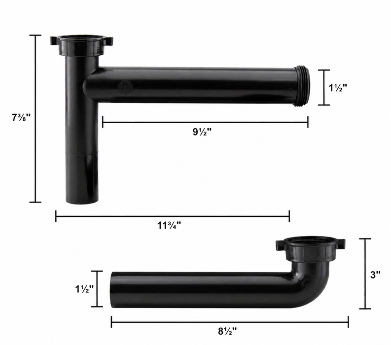 Mobile Home Kitchen Double Bowl Sink Drain Kit 1-1/2" Continuous Waste