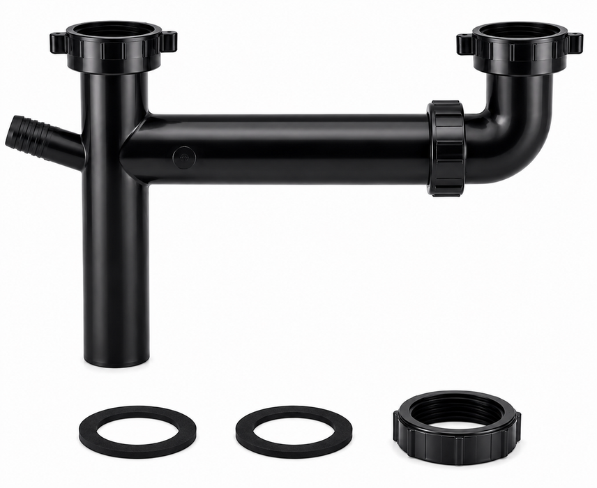 Mobile Home Kitchen Double Bowl Sink Drain Kit 1-1/2" with Dishwasher Hookup