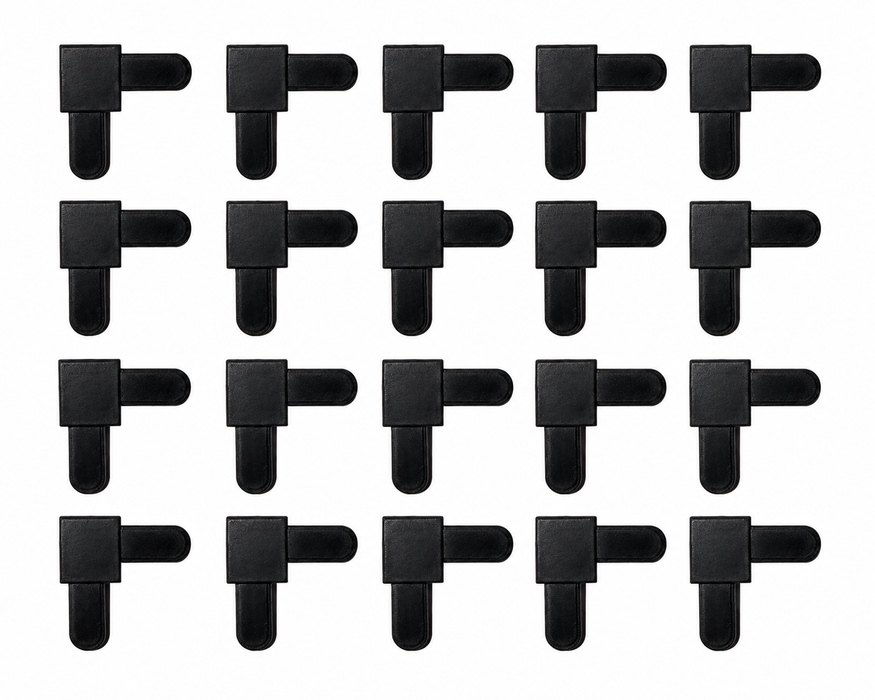 Mobile Home Parts Direct Black Screen Frame Corners – 1/4" x 5/8", Square Cut, Plastic, 20 Pack