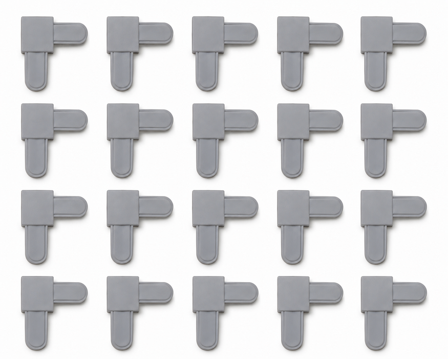 Mobile Home Parts Direct Gray Screen Frame Corners – 1/4" x 5/8", Square Cut, Plastic, 20 Pack