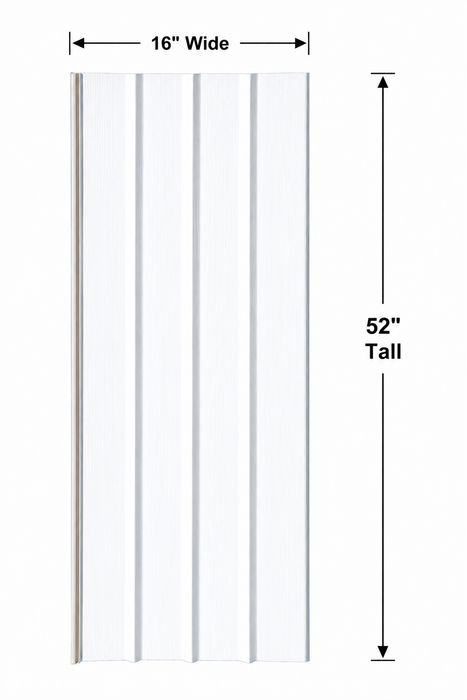 Mobile Home Skirting Vinyl Underpinning Panel – White (16" W x 52" L, Pack of 8)