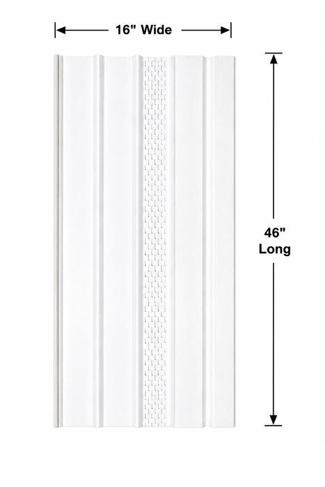 Mobile Home Skirting Vinyl Underpinning VENTED Panel – White (16" W x 46" L, Pack of 8)
