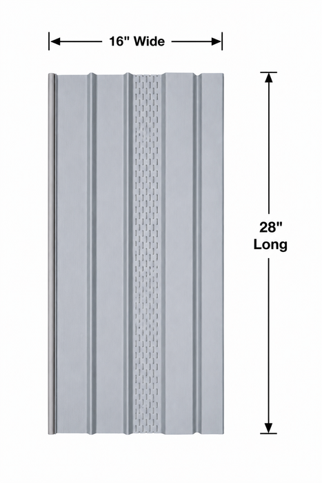 Mobile Home Skirting Vinyl Underpinning VENTED Panel – Grey (16" W x 28" L, Pack of 8)