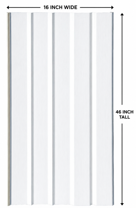 Mobile Home Skirting Vinyl Underpinning Panel – White (16" W x 46" L, Pack of 8)