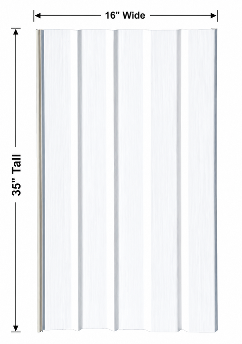 Mobile Home Skirting Vinyl Underpinning Panel – White (16" W x 35" L, Pack of 8)