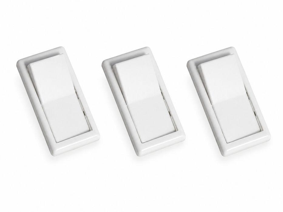 Wirecon White Replacement Rocker Switch Covers (3-Pack) for Mobile Homes & RVs