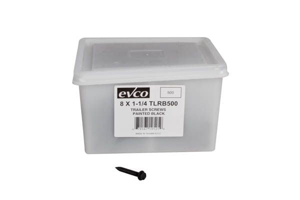 EVCO Mobile Home 1-1/4" Black Hex Head Screw (500 Pack)