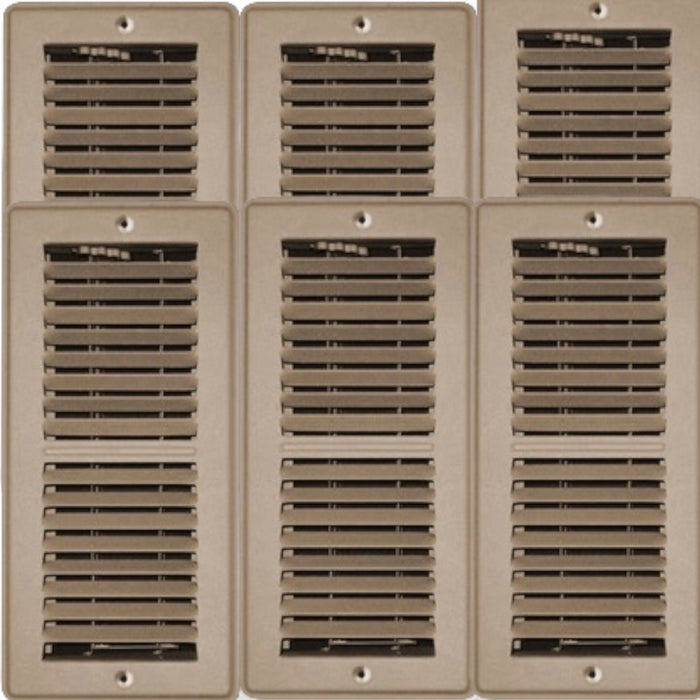 TRUEaire Mobile Home Floor Register 4 x 8 Brown (6 Pack)