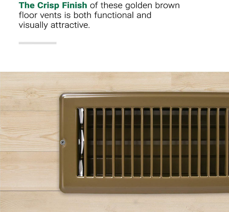Continental Industries Brown Floor Register 4" x 10" (6 Pack)