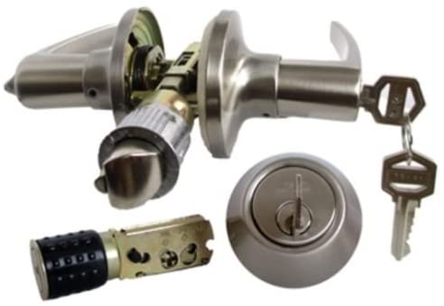 Mobile Home Lever Entry Lock and Deadbolt Set, Stainless Steel (2 Pack Keyed Alike)