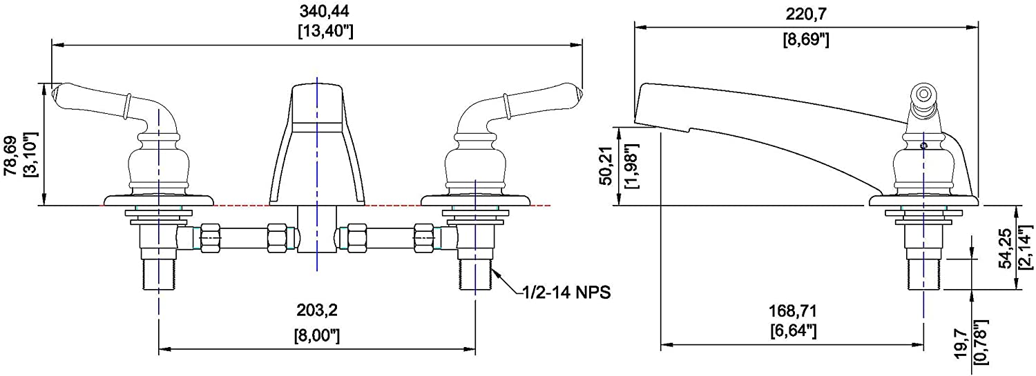 Mobile Home Garden Tub Faucet, Oil Rubbed Bronze with Lever Handles