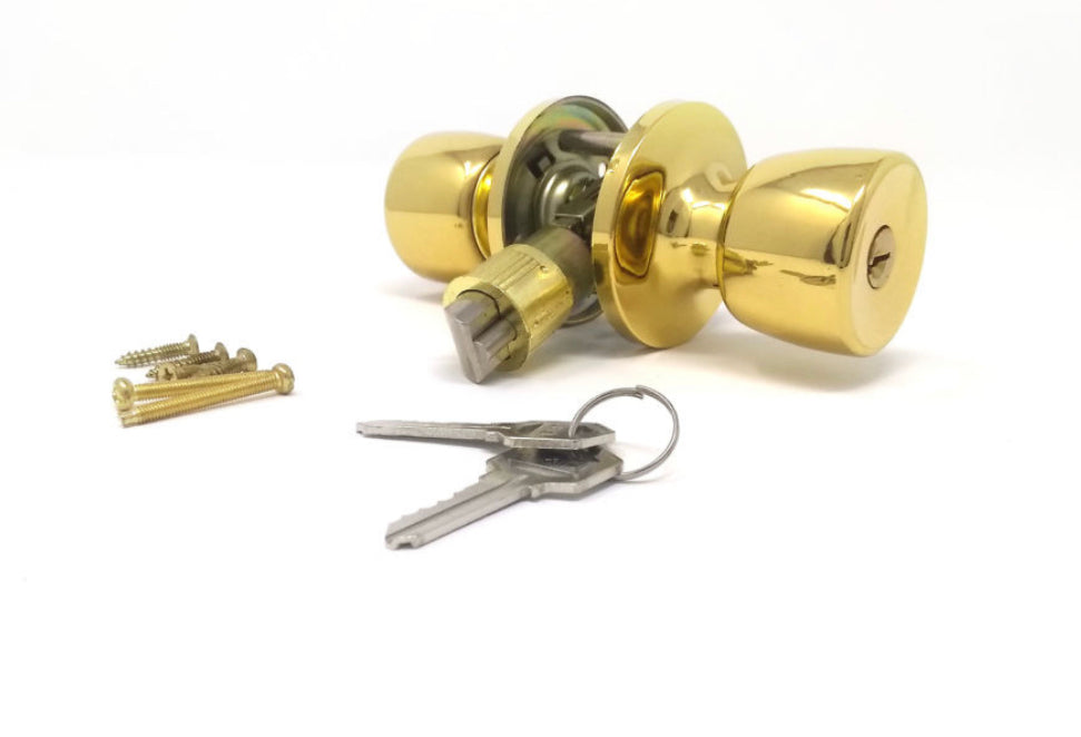 J & D Lock Co Mobile Home Exterior Entry Lock, Brass