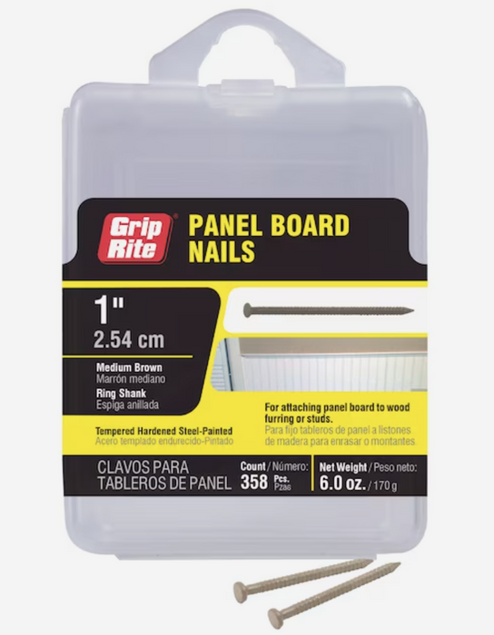 Grip-Rite Panel Board Nails Medium Brown 1"