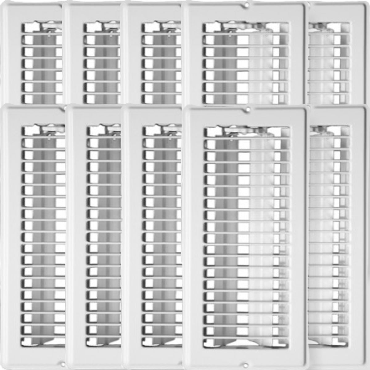 Continental Industries White Floor Registers 4 X 12 (10 Pack) — Mobile