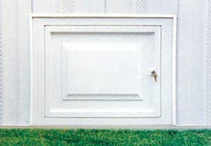 White Vinyl Skirting Access Door for Mobile Home Underpinning with Keyed Lock