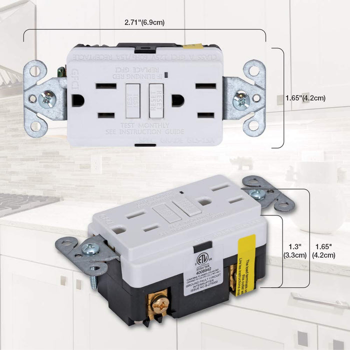 EZ Electrical 15 AMP Self-Testing GFCI Outlet