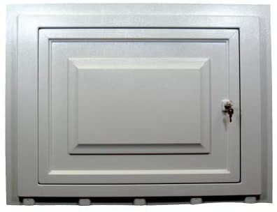 White Vinyl Skirting Access Door for Mobile Home Underpinning with Keyed Lock